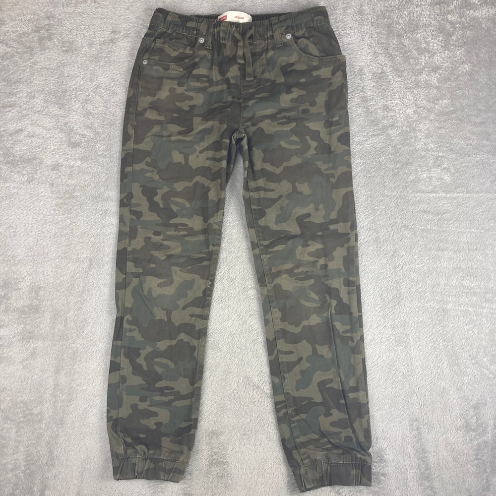 Levis Jogger Jeans Boys Size 12 Reg Camo Pants Green Camouflage W26 L27 A578-E4D